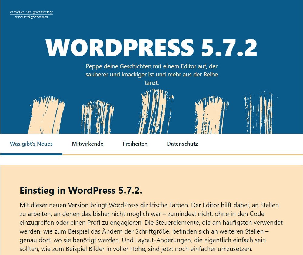 Wordpress update 5.7.2