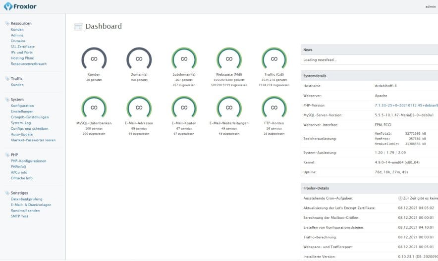 Froxlor Server Management Panel